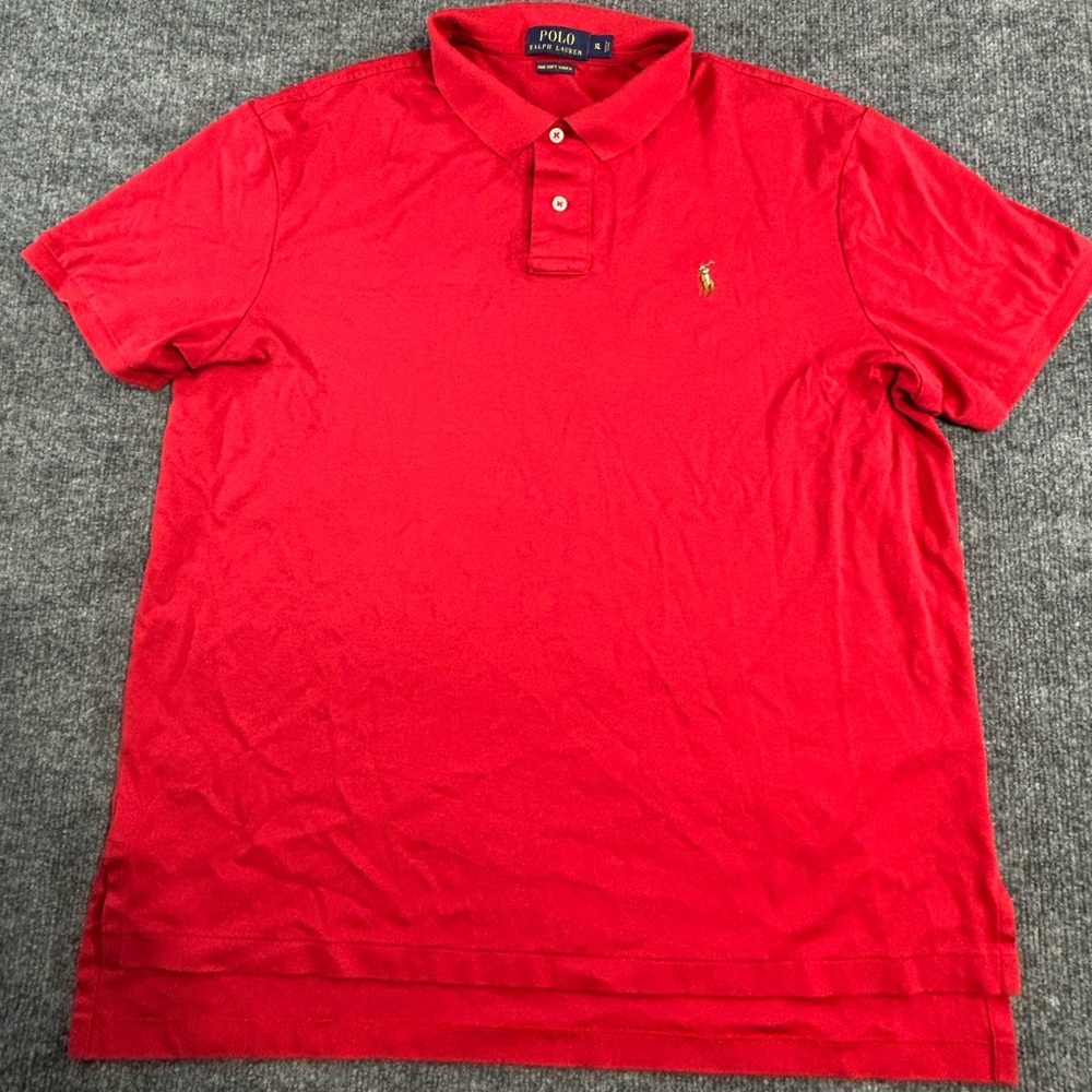 Ralph Lauren Men's Golf Polo Red Pima Soft Touch Size XL